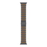 Correia de relógio em silicone com fecho magnético e uma conta em liga de titânio, para Apple Watch 46mm / 49mm / 45mm / 44mm, para Apple Watch 42mm / 41mm / 40mm / 38mm