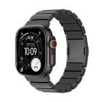 Correia de relógio em silicone com fecho magnético e uma conta em liga de titânio, para Apple Watch 46mm / 49mm / 45mm / 44mm, para Apple Watch 42mm / 41mm / 40mm / 38mm