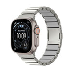 Correia de relógio em silicone com fecho magnético e uma conta em liga de titânio, para Apple Watch 46mm / 49mm / 45mm / 44mm, para Apple Watch 42mm / 41mm / 40mm / 38mm