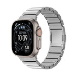 Correia de relógio em silicone com fecho magnético e uma conta em liga de titânio, para Apple Watch 46mm / 49mm / 45mm / 44mm, para Apple Watch 42mm / 41mm / 40mm / 38mm