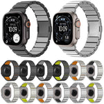 Correia de relógio em silicone com fecho magnético e uma conta em liga de titânio, para Apple Watch 46mm / 49mm / 45mm / 44mm, para Apple Watch 42mm / 41mm / 40mm / 38mm