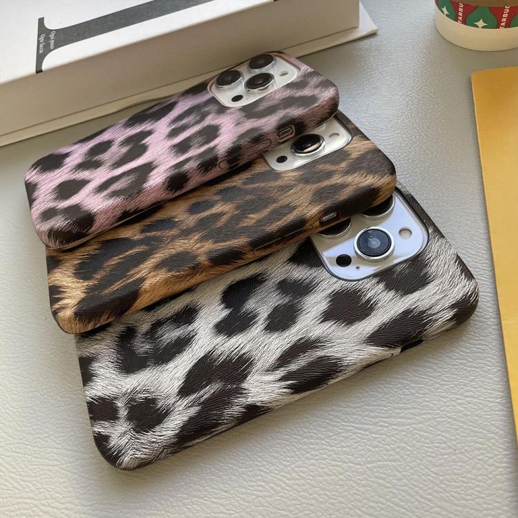 Leopard Print Leather-Textured PU Phone Case, For iPhone 13 Pro, For iPhone 13, For iPhone 12, For iPhone 12 Pro Max, For iPhone 12 Pro, For iPhone 11 Pro Max, For iPhone 11, For iPhone 11 Pro