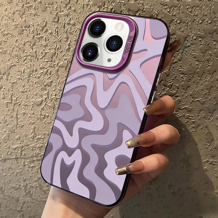 Estojo de Telefone 2-em-1 PC com Padrão de Risca Ondulada e Acabamento Fosco IMD, Para iPhone 11, Para iPhone 11 Pro, Para iPhone X / XS, Para iPhone XR, Para iPhone XS Max, Para iPhone 8 Plus / 7 Plus