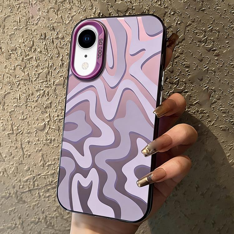 Estojo de Telefone 2-em-1 PC com Padrão de Risca Ondulada e Acabamento Fosco IMD, Para iPhone 11, Para iPhone 11 Pro, Para iPhone X / XS, Para iPhone XR, Para iPhone XS Max, Para iPhone 8 Plus / 7 Plus