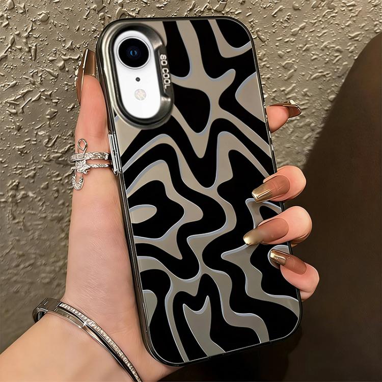 Estojo de Telefone 2-em-1 PC com Padrão de Risca Ondulada e Acabamento Fosco IMD, Para iPhone 11, Para iPhone 11 Pro, Para iPhone X / XS, Para iPhone XR, Para iPhone XS Max, Para iPhone 8 Plus / 7 Plus