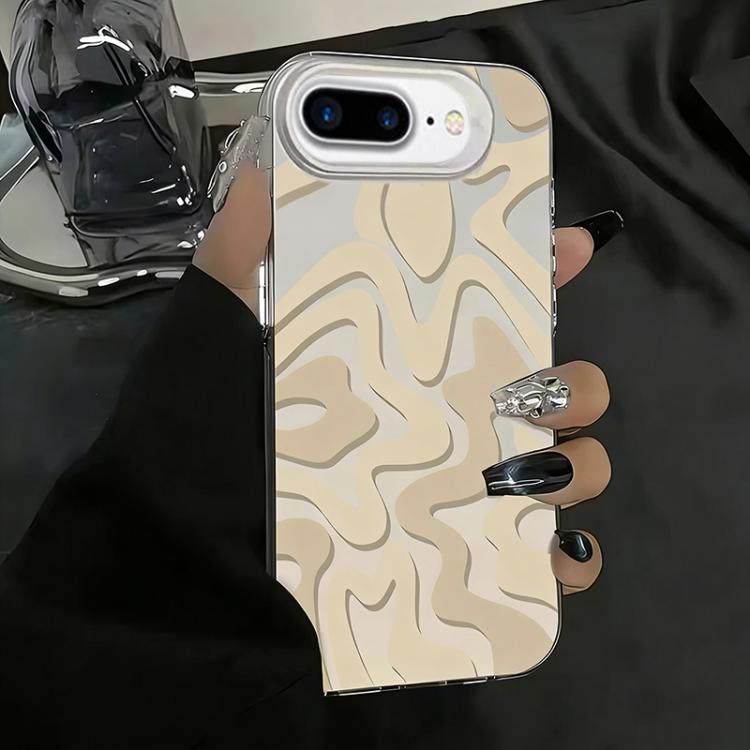 Estojo de Telefone 2-em-1 PC com Padrão de Risca Ondulada e Acabamento Fosco IMD, Para iPhone 11, Para iPhone 11 Pro, Para iPhone X / XS, Para iPhone XR, Para iPhone XS Max, Para iPhone 8 Plus / 7 Plus