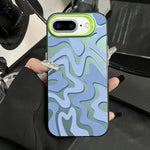 Estojo de Telefone 2-em-1 PC com Padrão de Risca Ondulada e Acabamento Fosco IMD, Para iPhone 11, Para iPhone 11 Pro, Para iPhone X / XS, Para iPhone XR, Para iPhone XS Max, Para iPhone 8 Plus / 7 Plus