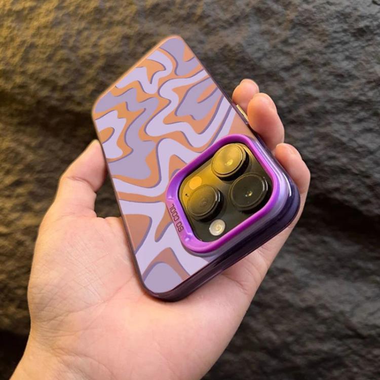 Estojo de Telefone 2-em-1 PC com Padrão de Risca Ondulada e Acabamento Fosco IMD, Para iPhone 11, Para iPhone 11 Pro, Para iPhone X / XS, Para iPhone XR, Para iPhone XS Max, Para iPhone 8 Plus / 7 Plus