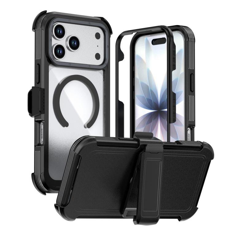 Capa de telemóvel magnética em acrílico com cobertura total e clipe traseiro, para iPhone 17 Pro Max, para iPhone 17 Pro, para iPhone 17, para iPhone Air, para iPhone 16 Pro Max, para iPhone 16 Pro
