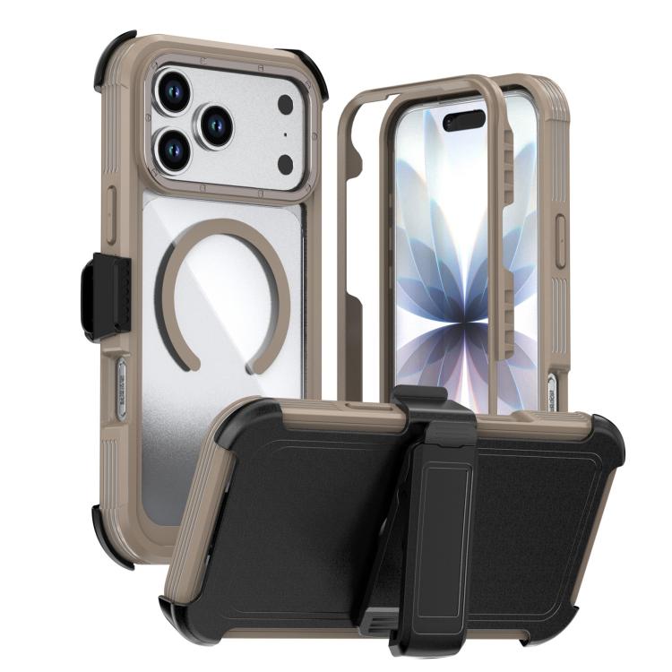 Capa de telemóvel magnética em acrílico com cobertura total e clipe traseiro, para iPhone 17 Pro Max, para iPhone 17 Pro, para iPhone 17, para iPhone Air, para iPhone 16 Pro Max, para iPhone 16 Pro