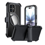 Capa de telemóvel magnética em acrílico com cobertura total e clipe traseiro, para iPhone 17 Pro Max, para iPhone 17 Pro, para iPhone 17, para iPhone Air, para iPhone 16 Pro Max, para iPhone 16 Pro