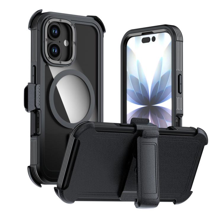 Capa de telemóvel magnética em acrílico com cobertura total e clipe traseiro, para iPhone 17 Pro Max, para iPhone 17 Pro, para iPhone 17, para iPhone Air, para iPhone 16 Pro Max, para iPhone 16 Pro