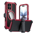 Capa de telemóvel magnética em acrílico com cobertura total e clipe traseiro, para iPhone 17 Pro Max, para iPhone 17 Pro, para iPhone 17, para iPhone Air, para iPhone 16 Pro Max, para iPhone 16 Pro