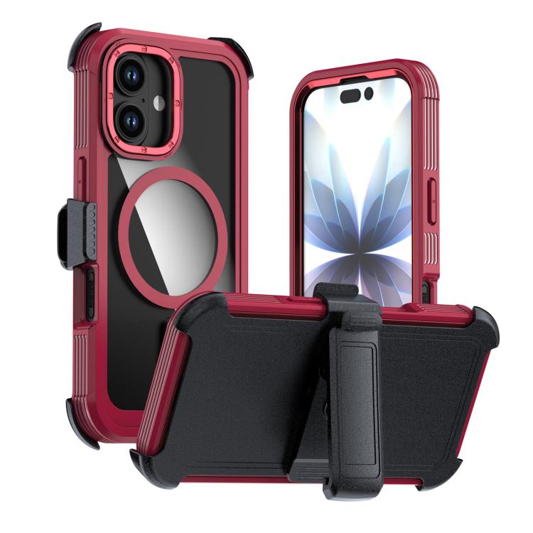 Capa de telemóvel magnética em acrílico com cobertura total e clipe traseiro, para iPhone 17 Pro Max, para iPhone 17 Pro, para iPhone 17, para iPhone Air, para iPhone 16 Pro Max, para iPhone 16 Pro