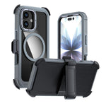 Capa de telemóvel magnética em acrílico com cobertura total e clipe traseiro, para iPhone 17 Pro Max, para iPhone 17 Pro, para iPhone 17, para iPhone Air, para iPhone 16 Pro Max, para iPhone 16 Pro