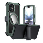 Capa de telemóvel magnética em acrílico com cobertura total e clipe traseiro, para iPhone 17 Pro Max, para iPhone 17 Pro, para iPhone 17, para iPhone Air, para iPhone 16 Pro Max, para iPhone 16 Pro