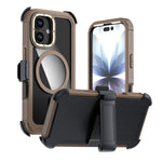 Capa de telemóvel magnética em acrílico com cobertura total e clipe traseiro, para iPhone 17 Pro Max, para iPhone 17 Pro, para iPhone 17, para iPhone Air, para iPhone 16 Pro Max, para iPhone 16 Pro