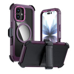Capa de telemóvel magnética em acrílico com cobertura total e clipe traseiro, para iPhone 17 Pro Max, para iPhone 17 Pro, para iPhone 17, para iPhone Air, para iPhone 16 Pro Max, para iPhone 16 Pro