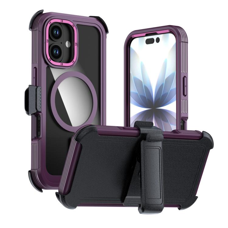 Capa de telemóvel magnética em acrílico com cobertura total e clipe traseiro, para iPhone 17 Pro Max, para iPhone 17 Pro, para iPhone 17, para iPhone Air, para iPhone 16 Pro Max, para iPhone 16 Pro