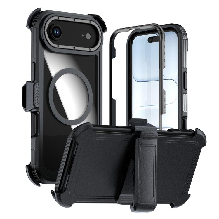 Capa de telemóvel magnética em acrílico com cobertura total e clipe traseiro, para iPhone 17 Pro Max, para iPhone 17 Pro, para iPhone 17, para iPhone Air, para iPhone 16 Pro Max, para iPhone 16 Pro