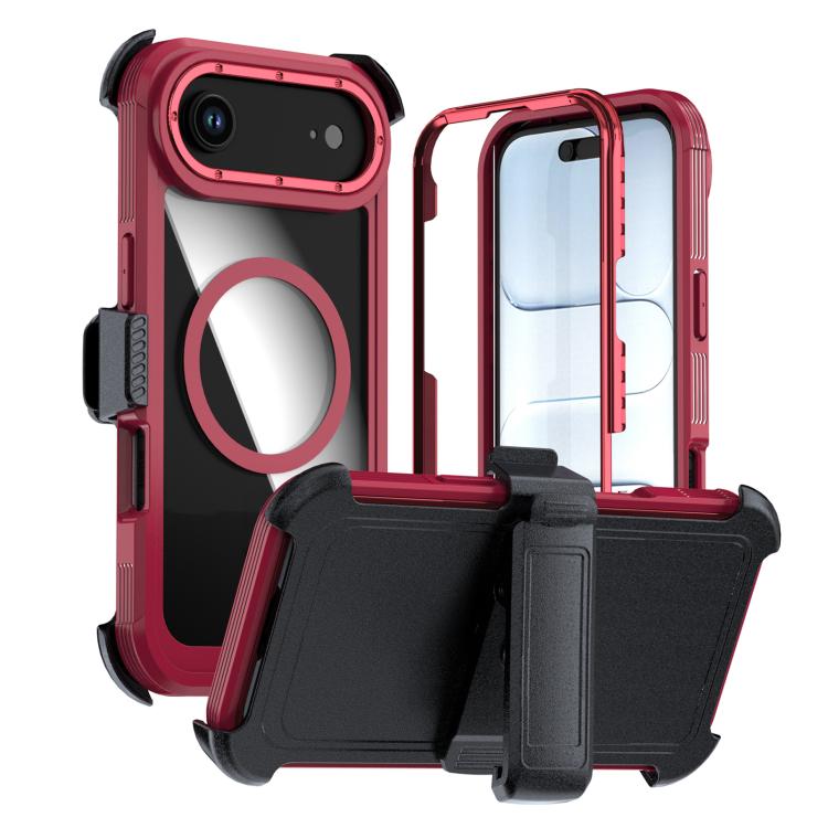 Capa de telemóvel magnética em acrílico com cobertura total e clipe traseiro, para iPhone 17 Pro Max, para iPhone 17 Pro, para iPhone 17, para iPhone Air, para iPhone 16 Pro Max, para iPhone 16 Pro