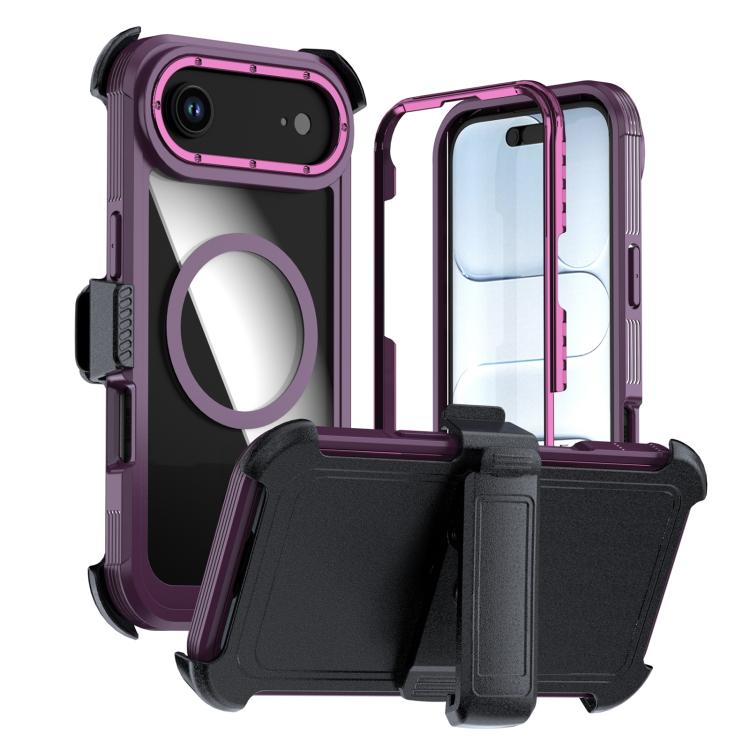 Capa de telemóvel magnética em acrílico com cobertura total e clipe traseiro, para iPhone 17 Pro Max, para iPhone 17 Pro, para iPhone 17, para iPhone Air, para iPhone 16 Pro Max, para iPhone 16 Pro