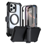 Capa de telemóvel magnética em acrílico com cobertura total e clipe traseiro, para iPhone 17 Pro Max, para iPhone 17 Pro, para iPhone 17, para iPhone Air, para iPhone 16 Pro Max, para iPhone 16 Pro