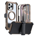 Capa de telemóvel magnética em acrílico com cobertura total e clipe traseiro, para iPhone 17 Pro Max, para iPhone 17 Pro, para iPhone 17, para iPhone Air, para iPhone 16 Pro Max, para iPhone 16 Pro