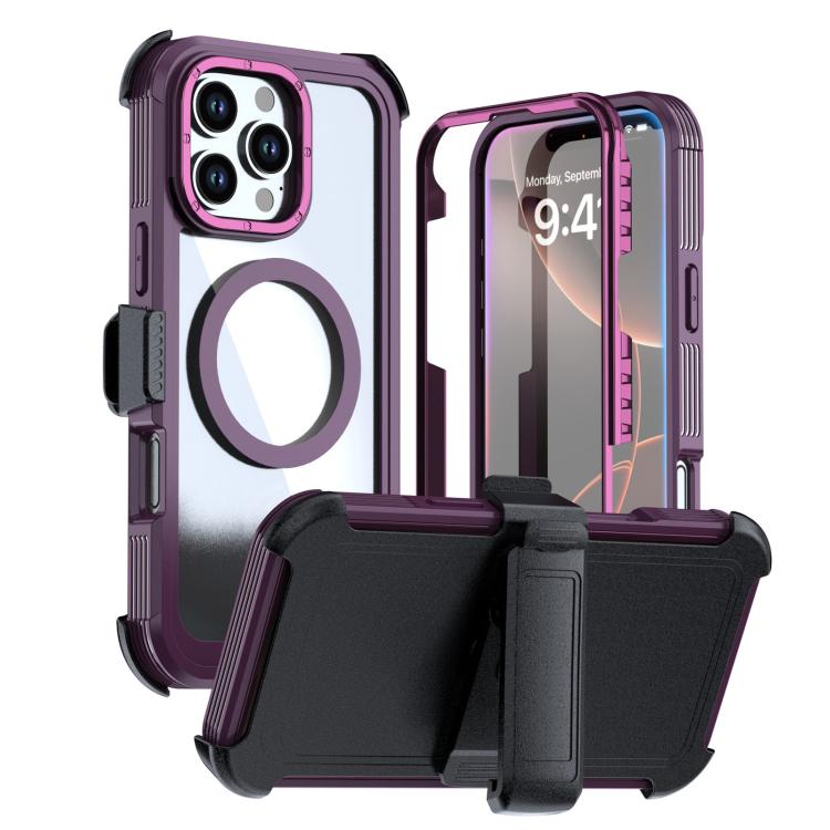 Capa de telemóvel magnética em acrílico com cobertura total e clipe traseiro, para iPhone 17 Pro Max, para iPhone 17 Pro, para iPhone 17, para iPhone Air, para iPhone 16 Pro Max, para iPhone 16 Pro