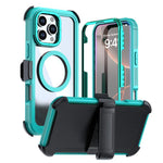 Capa de telemóvel magnética em acrílico com cobertura total e clipe traseiro, para iPhone 17 Pro Max, para iPhone 17 Pro, para iPhone 17, para iPhone Air, para iPhone 16 Pro Max, para iPhone 16 Pro