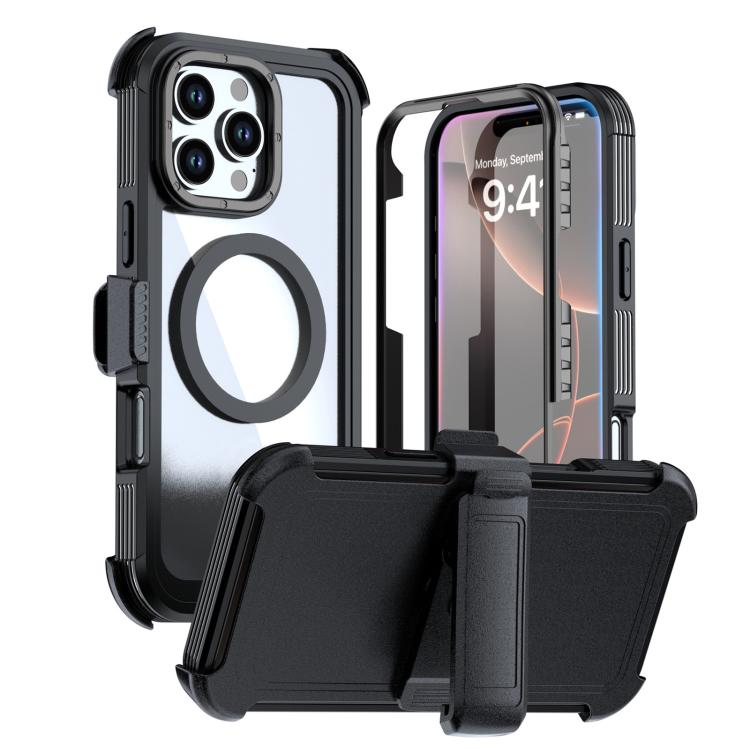 Capa de telemóvel magnética em acrílico com cobertura total e clipe traseiro, para iPhone 17 Pro Max, para iPhone 17 Pro, para iPhone 17, para iPhone Air, para iPhone 16 Pro Max, para iPhone 16 Pro