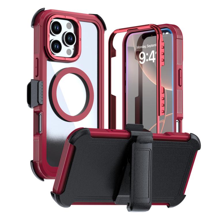 Capa de telemóvel magnética em acrílico com cobertura total e clipe traseiro, para iPhone 17 Pro Max, para iPhone 17 Pro, para iPhone 17, para iPhone Air, para iPhone 16 Pro Max, para iPhone 16 Pro