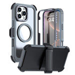 Capa de telemóvel magnética em acrílico com cobertura total e clipe traseiro, para iPhone 17 Pro Max, para iPhone 17 Pro, para iPhone 17, para iPhone Air, para iPhone 16 Pro Max, para iPhone 16 Pro