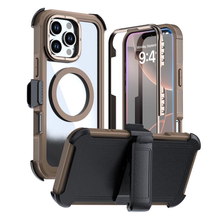 Capa de telemóvel magnética em acrílico com cobertura total e clipe traseiro, para iPhone 17 Pro Max, para iPhone 17 Pro, para iPhone 17, para iPhone Air, para iPhone 16 Pro Max, para iPhone 16 Pro