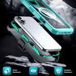 Capa de telemóvel magnética em acrílico com cobertura total e clipe traseiro, para iPhone 16 Plus, para iPhone 16, para iPhone 15 Pro Max, para iPhone 15 Pro, para iPhone 15 Plus / 14 Plus, para iPhone 15