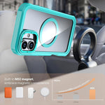 Capa de telemóvel magnética em acrílico com cobertura total e clipe traseiro, para iPhone 16 Plus, para iPhone 16, para iPhone 15 Pro Max, para iPhone 15 Pro, para iPhone 15 Plus / 14 Plus, para iPhone 15