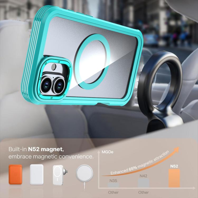 Capa de telemóvel magnética em acrílico com cobertura total e clipe traseiro, para iPhone 16 Plus, para iPhone 16, para iPhone 15 Pro Max, para iPhone 15 Pro, para iPhone 15 Plus / 14 Plus, para iPhone 15