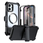 Capa de telemóvel magnética em acrílico com cobertura total e clipe traseiro, para iPhone 16 Plus, para iPhone 16, para iPhone 15 Pro Max, para iPhone 15 Pro, para iPhone 15 Plus / 14 Plus, para iPhone 15