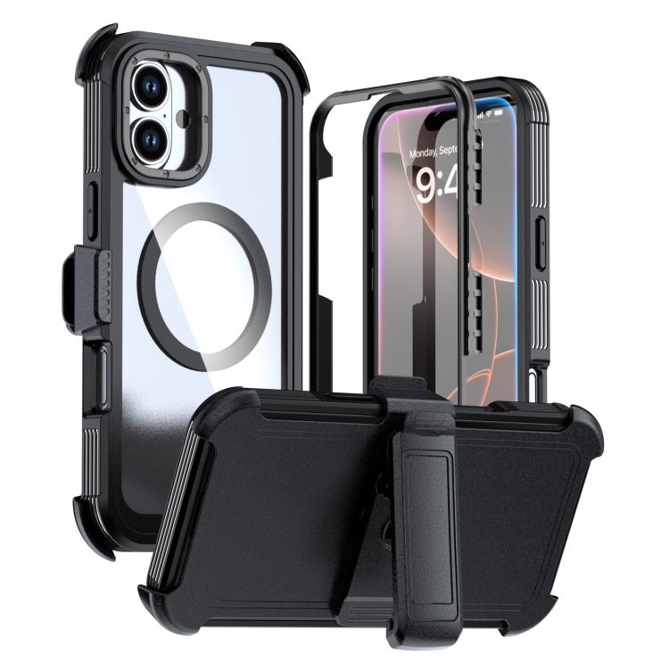 Capa de telemóvel magnética em acrílico com cobertura total e clipe traseiro, para iPhone 16 Plus, para iPhone 16, para iPhone 15 Pro Max, para iPhone 15 Pro, para iPhone 15 Plus / 14 Plus, para iPhone 15