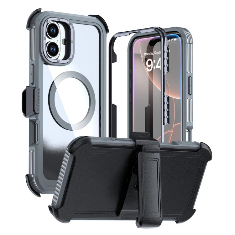 Capa de telemóvel magnética em acrílico com cobertura total e clipe traseiro, para iPhone 16 Plus, para iPhone 16, para iPhone 15 Pro Max, para iPhone 15 Pro, para iPhone 15 Plus / 14 Plus, para iPhone 15