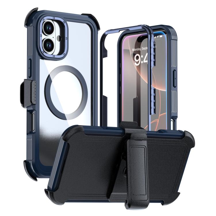Capa de telemóvel magnética em acrílico com cobertura total e clipe traseiro, para iPhone 16 Plus, para iPhone 16, para iPhone 15 Pro Max, para iPhone 15 Pro, para iPhone 15 Plus / 14 Plus, para iPhone 15
