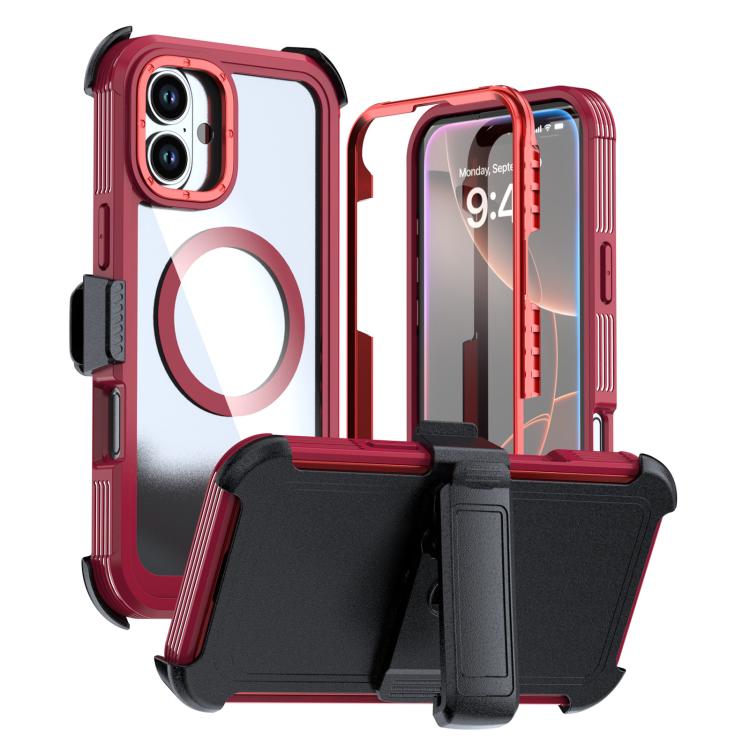 Capa de telemóvel magnética em acrílico com cobertura total e clipe traseiro, para iPhone 16 Plus, para iPhone 16, para iPhone 15 Pro Max, para iPhone 15 Pro, para iPhone 15 Plus / 14 Plus, para iPhone 15