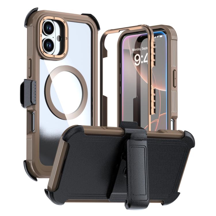 Capa de telemóvel magnética em acrílico com cobertura total e clipe traseiro, para iPhone 16 Plus, para iPhone 16, para iPhone 15 Pro Max, para iPhone 15 Pro, para iPhone 15 Plus / 14 Plus, para iPhone 15