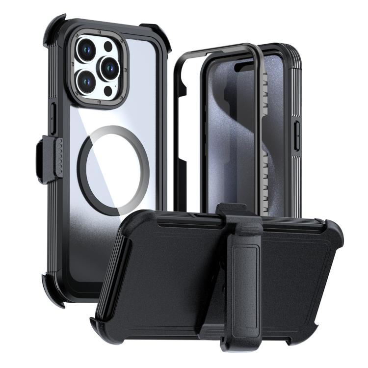 Capa de telemóvel magnética em acrílico com cobertura total e clipe traseiro, para iPhone 16 Plus, para iPhone 16, para iPhone 15 Pro Max, para iPhone 15 Pro, para iPhone 15 Plus / 14 Plus, para iPhone 15