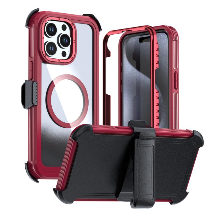 Capa de telemóvel magnética em acrílico com cobertura total e clipe traseiro, para iPhone 16 Plus, para iPhone 16, para iPhone 15 Pro Max, para iPhone 15 Pro, para iPhone 15 Plus / 14 Plus, para iPhone 15