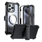 Capa de telemóvel magnética em acrílico com cobertura total e clipe traseiro, para iPhone 16 Plus, para iPhone 16, para iPhone 15 Pro Max, para iPhone 15 Pro, para iPhone 15 Plus / 14 Plus, para iPhone 15