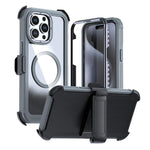 Capa de telemóvel magnética em acrílico com cobertura total e clipe traseiro, para iPhone 16 Plus, para iPhone 16, para iPhone 15 Pro Max, para iPhone 15 Pro, para iPhone 15 Plus / 14 Plus, para iPhone 15