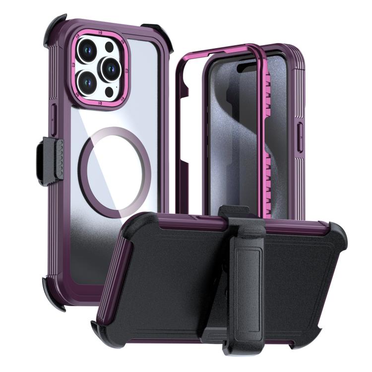 Capa de telemóvel magnética em acrílico com cobertura total e clipe traseiro, para iPhone 16 Plus, para iPhone 16, para iPhone 15 Pro Max, para iPhone 15 Pro, para iPhone 15 Plus / 14 Plus, para iPhone 15