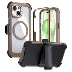 Capa de telemóvel magnética em acrílico com cobertura total e clipe traseiro, para iPhone 16 Plus, para iPhone 16, para iPhone 15 Pro Max, para iPhone 15 Pro, para iPhone 15 Plus / 14 Plus, para iPhone 15
