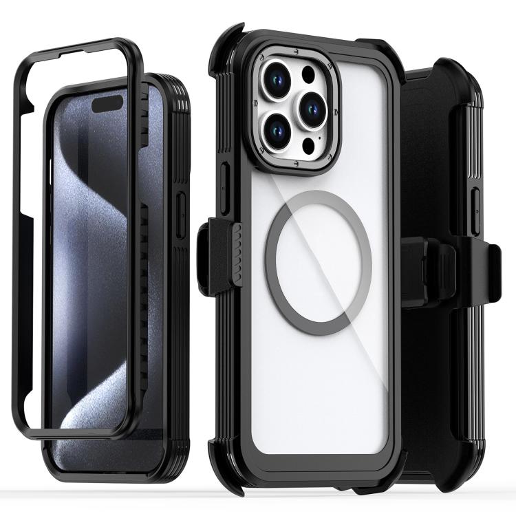 Capa Magnética de Acrílico com Cobertura Total e Clipe Traseiro para Telemóvel, Para iPhone 14 / 13, Para iPhone 14 Pro, Para iPhone 14 Pro Max, Para iPhone 13 Pro Max, Para iPhone 13 Pro, Para iPhone 12 / 12 Pro